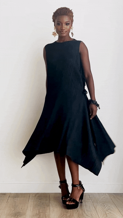 Denise Flowy Pleated Dress