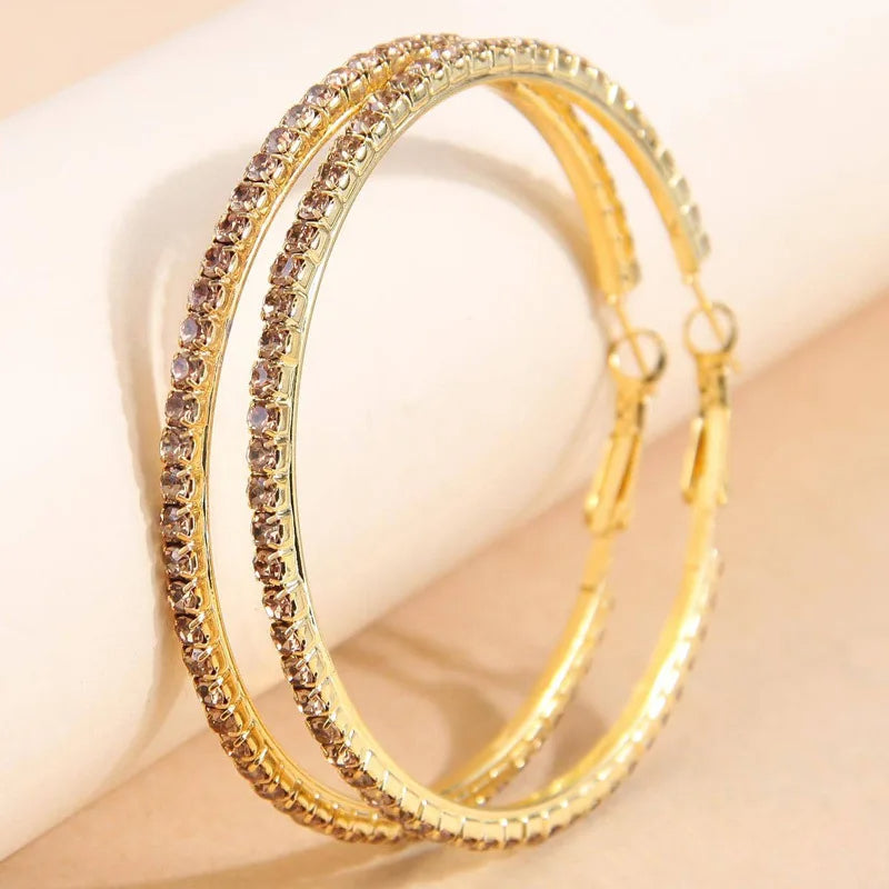 Ruby Crystal Hoops