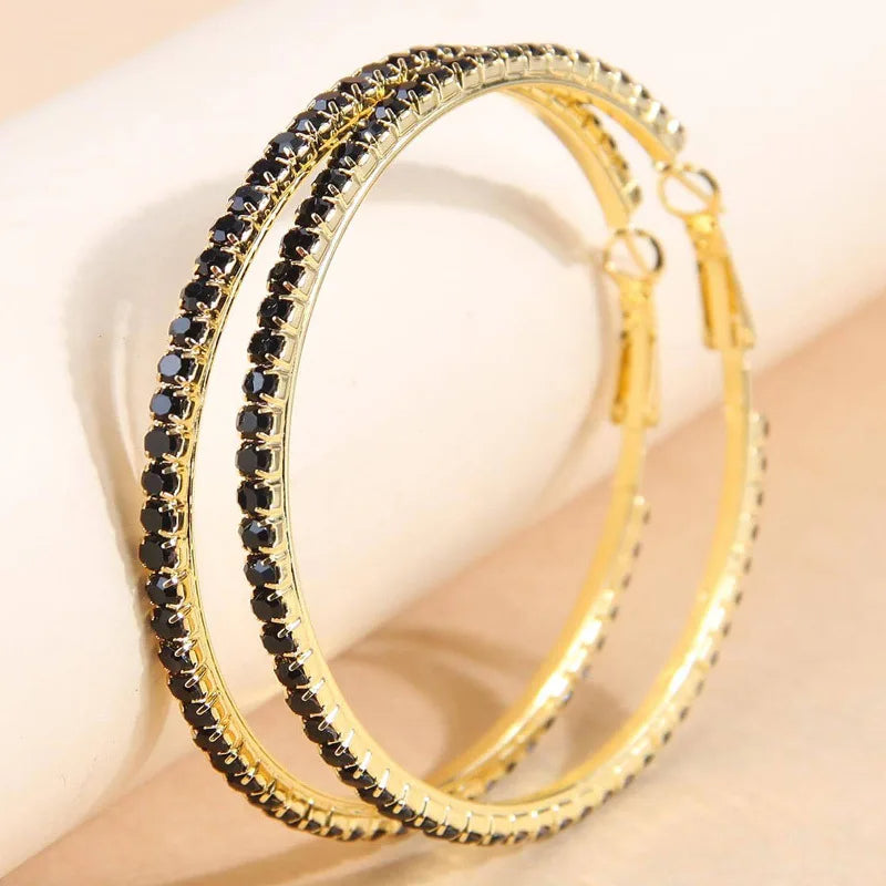 Ruby Crystal Hoops