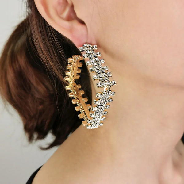 Jenny Crystal Hoops (Square)