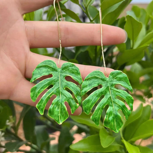 Tropical Leaf Statement Earring