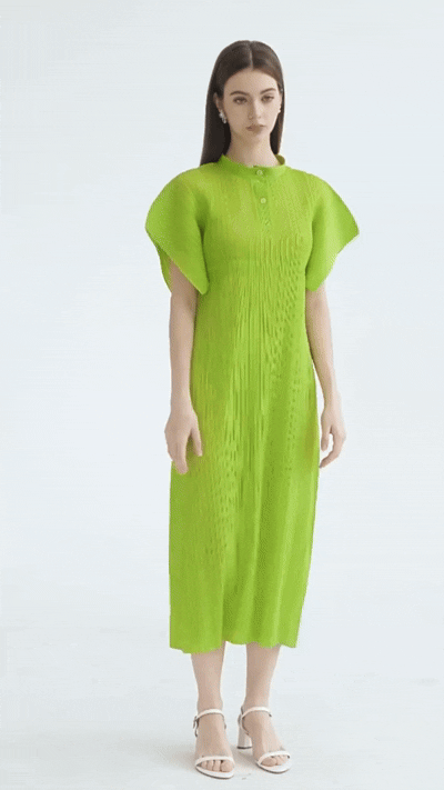 High Collar Pleated Plisse