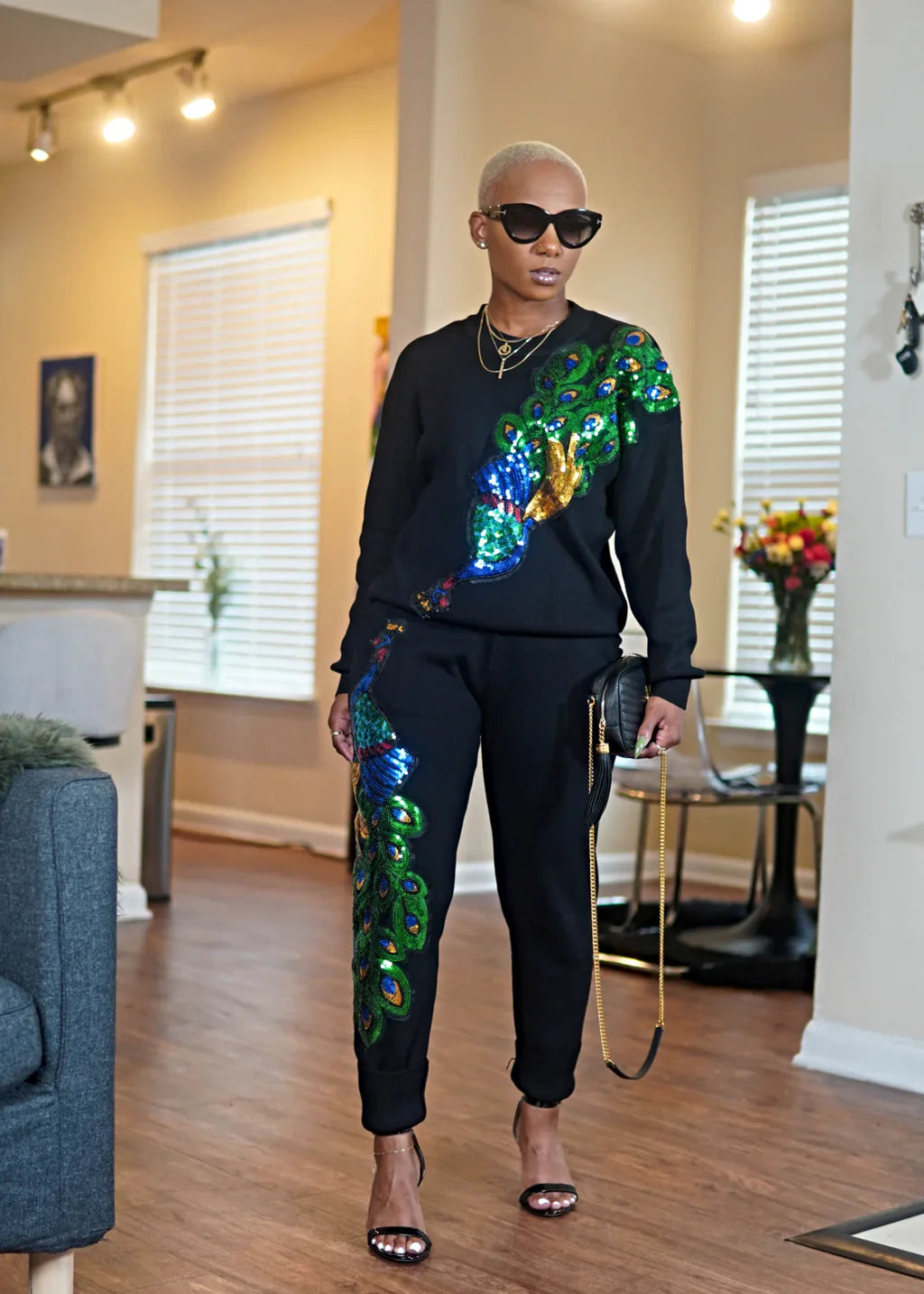 Peacock Sequin Set