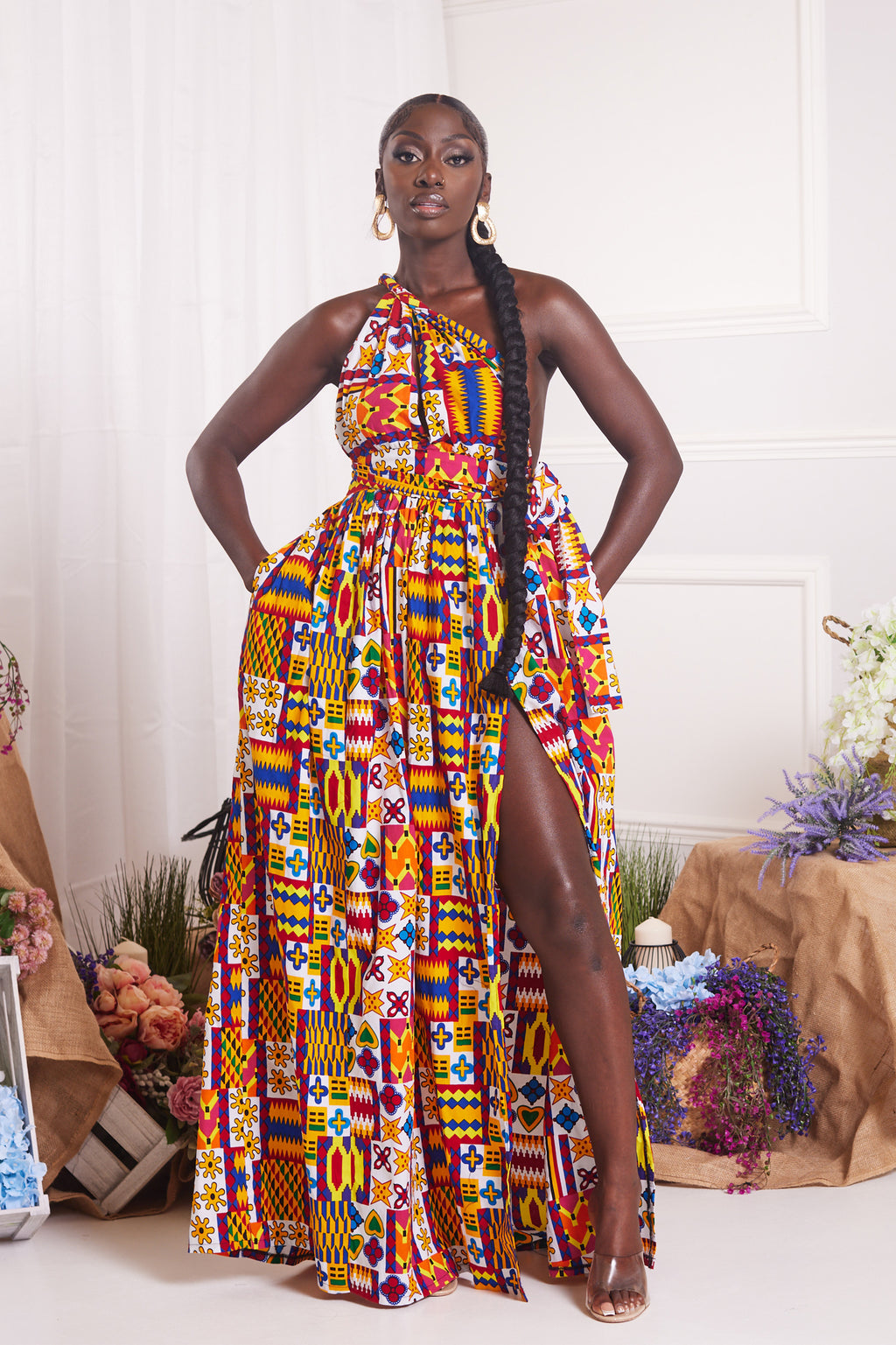 MAITHAMA AFRICAN PRINT INFINITY MAXI DRESS