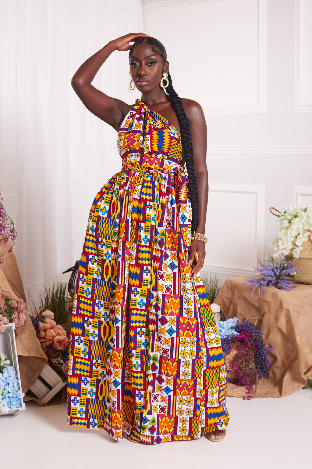 MAITHAMA AFRICAN PRINT INFINITY MAXI DRESS