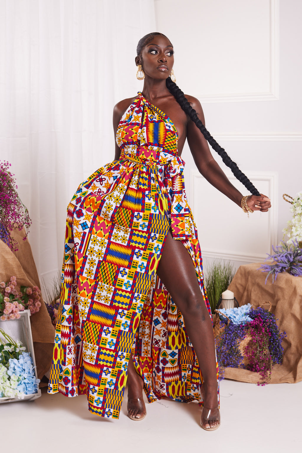 MAITHAMA AFRICAN PRINT INFINITY MAXI DRESS