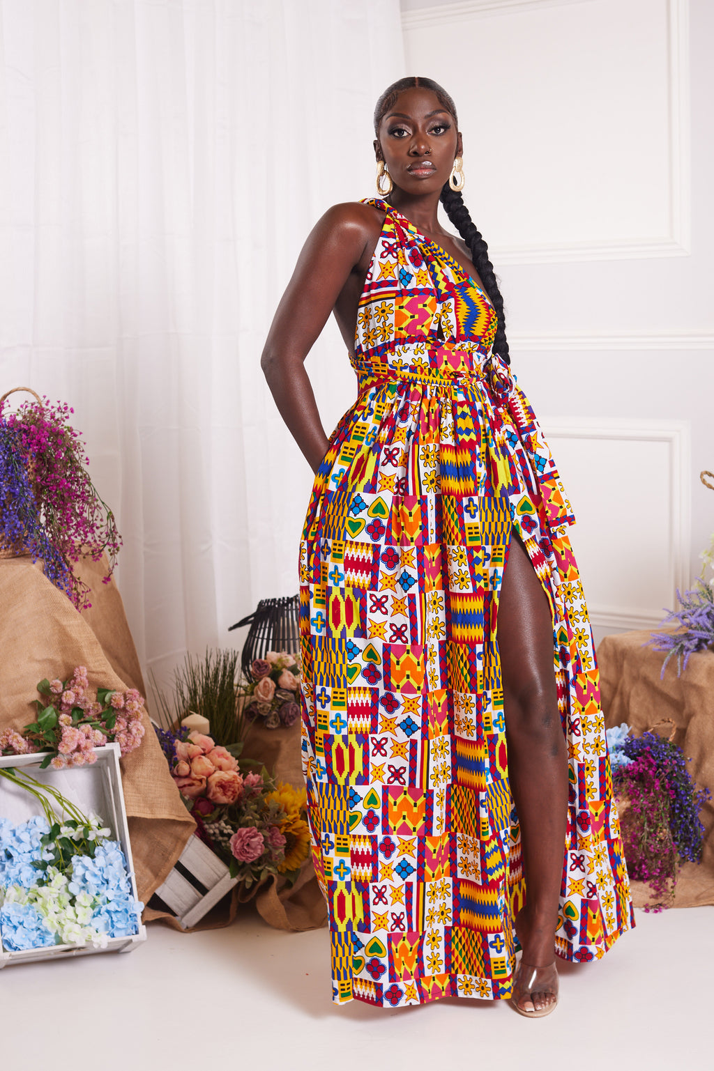 MAITHAMA AFRICAN PRINT INFINITY MAXI DRESS