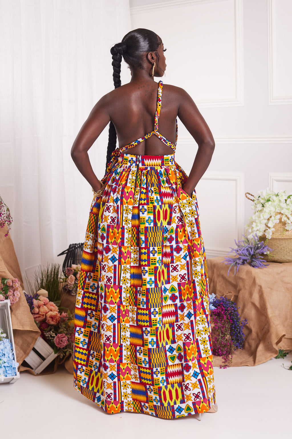 MAITHAMA AFRICAN PRINT INFINITY MAXI DRESS