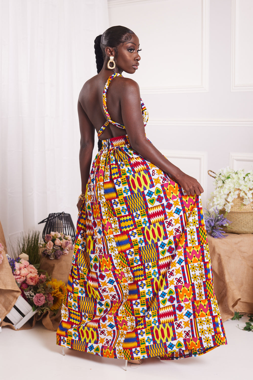 MAITHAMA AFRICAN PRINT INFINITY MAXI DRESS