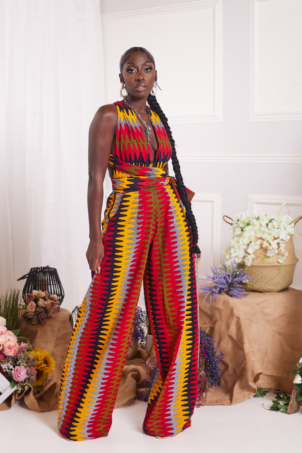 ALORA AFRICAN PRINT INFINITY JUMPSUIT