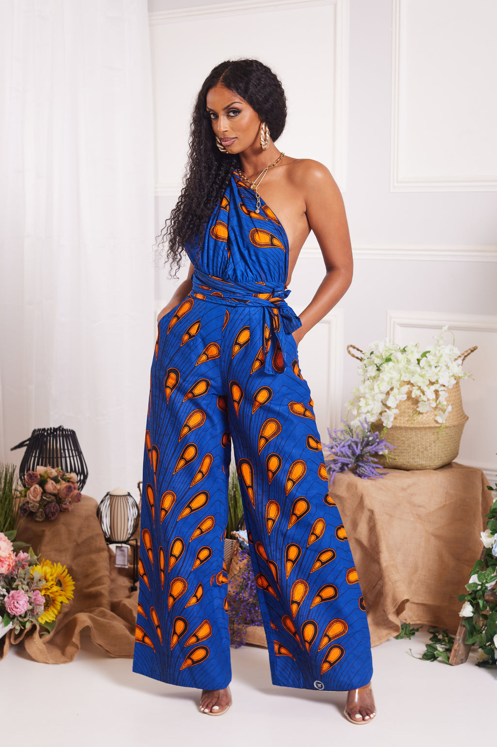 KELAHA AFRICAN PRINT INFINITY JUMPSUIT