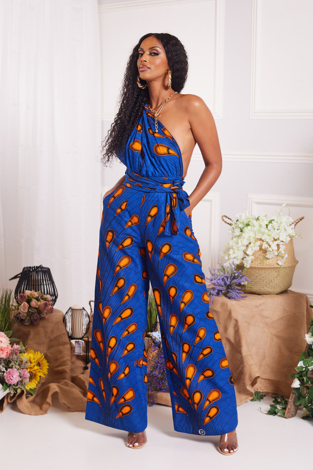 KELAHA AFRICAN PRINT INFINITY JUMPSUIT