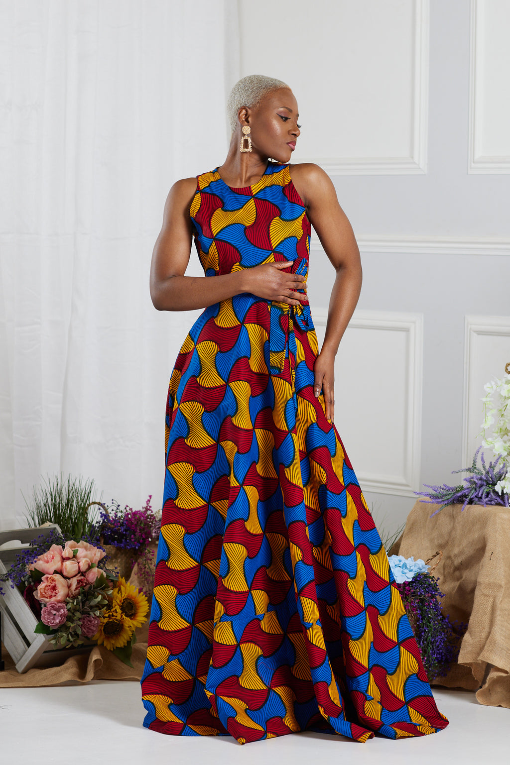 MASHEKA AFRICAN PRINT MAXI DRESS