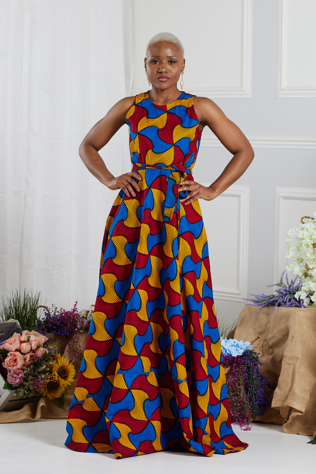 MASHEKA AFRICAN PRINT MAXI DRESS