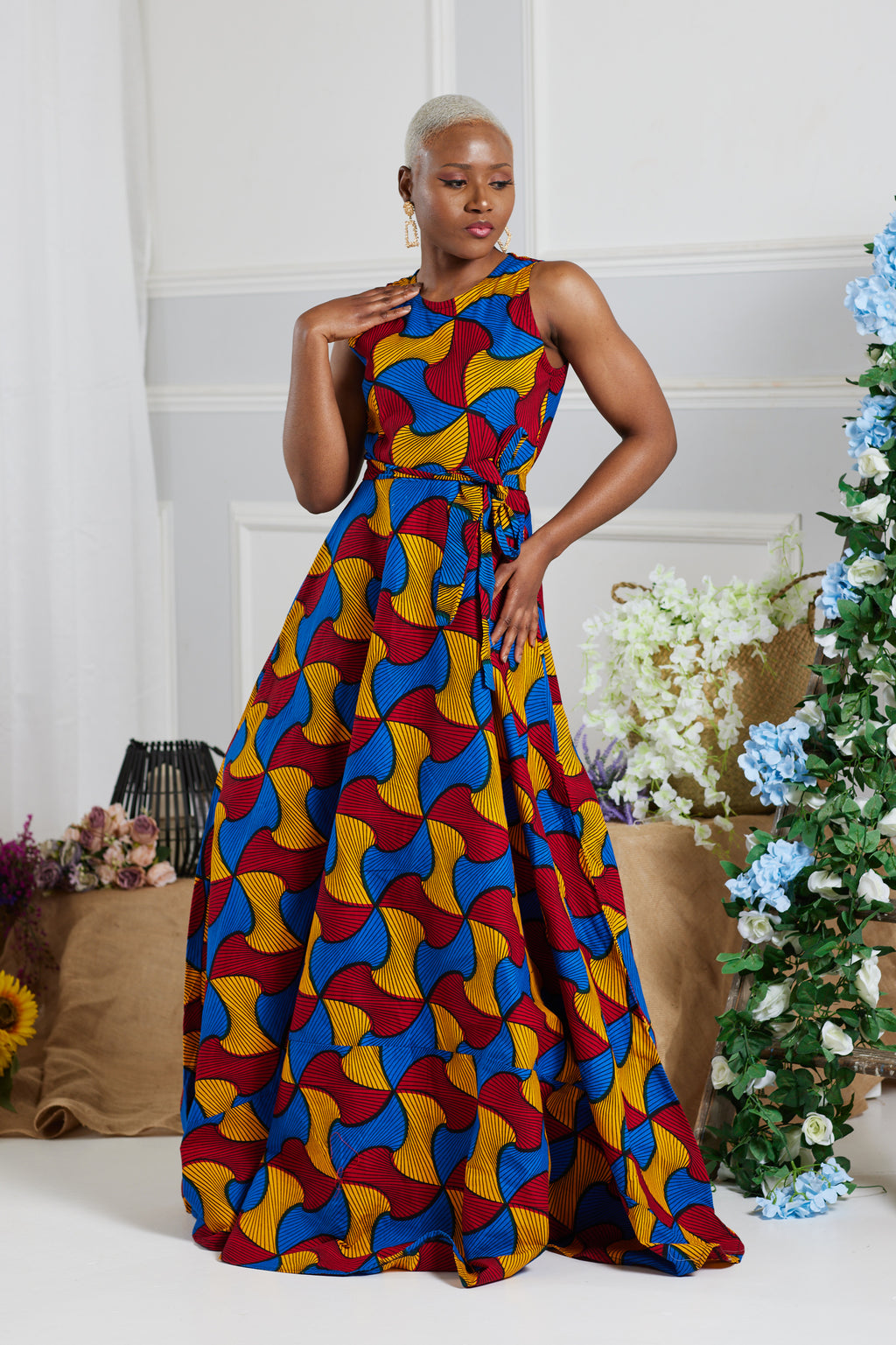 MASHEKA AFRICAN PRINT MAXI DRESS