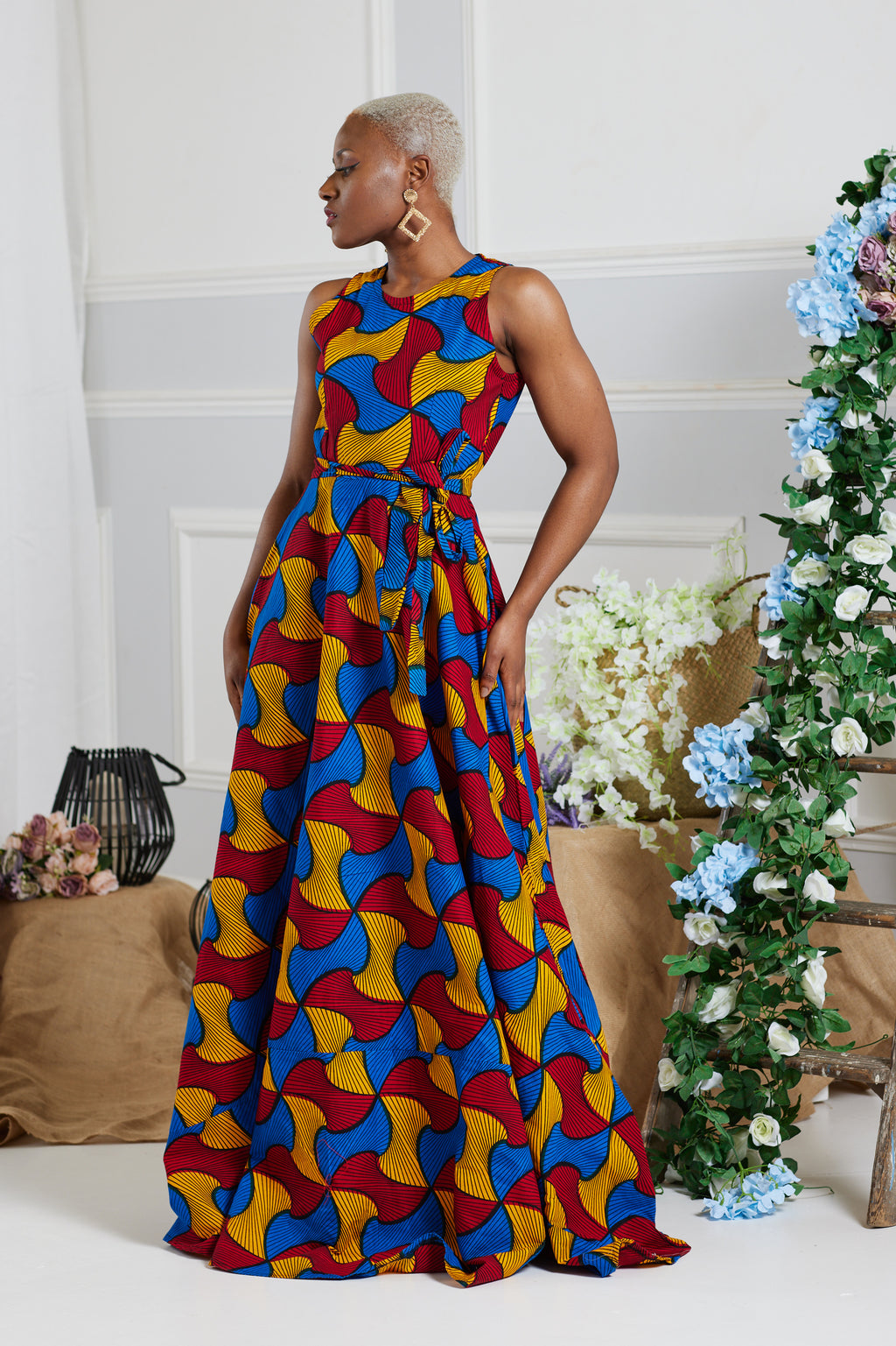 MASHEKA AFRICAN PRINT MAXI DRESS