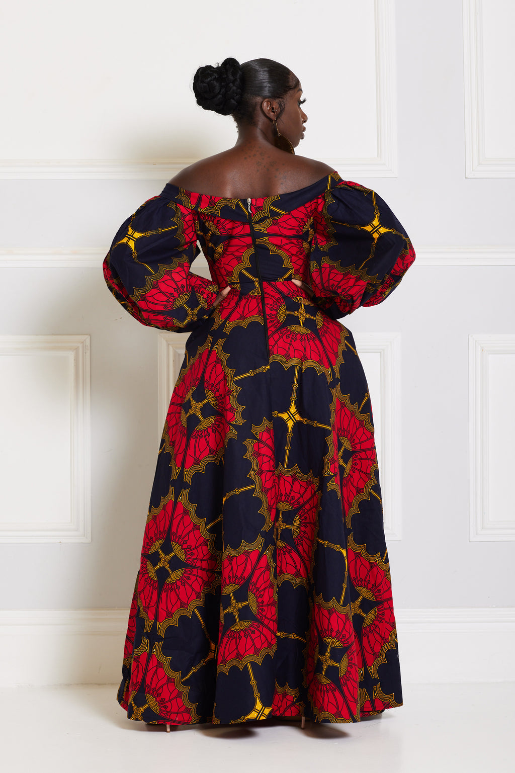 SYLVIA AFRICAN PRINT MAXI WRAP DRESS