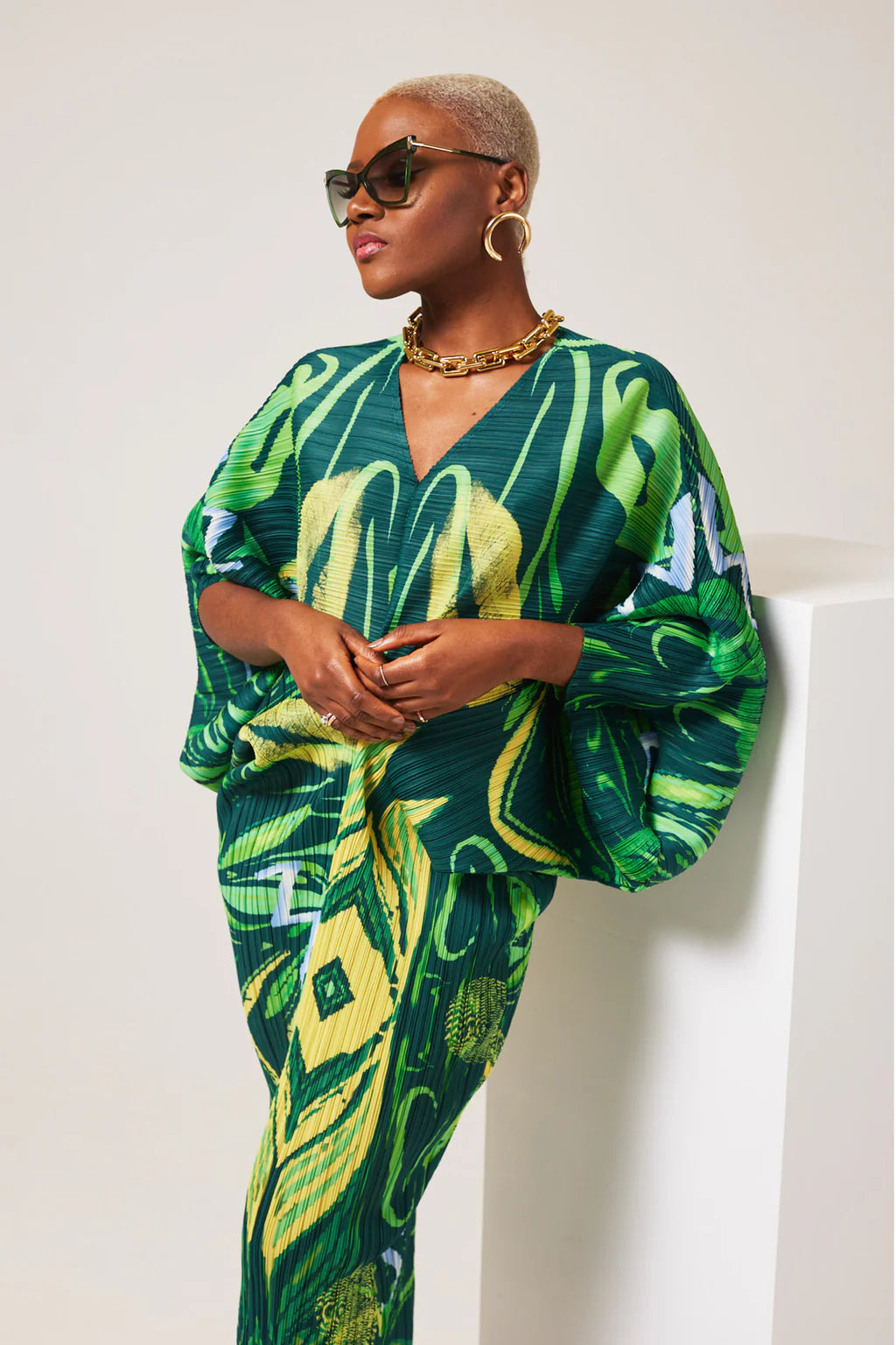 Leaf Pattern Pleated