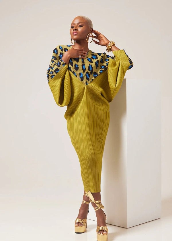 Leopard Print Pleated