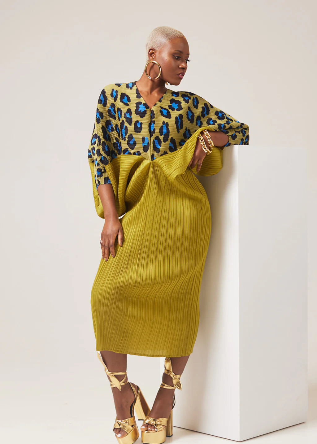 Leopard Print Pleated