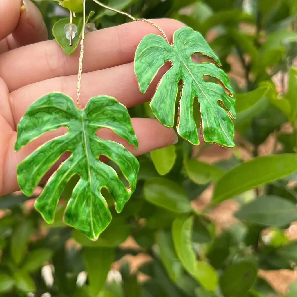 Tropical Leaf Statement Earring