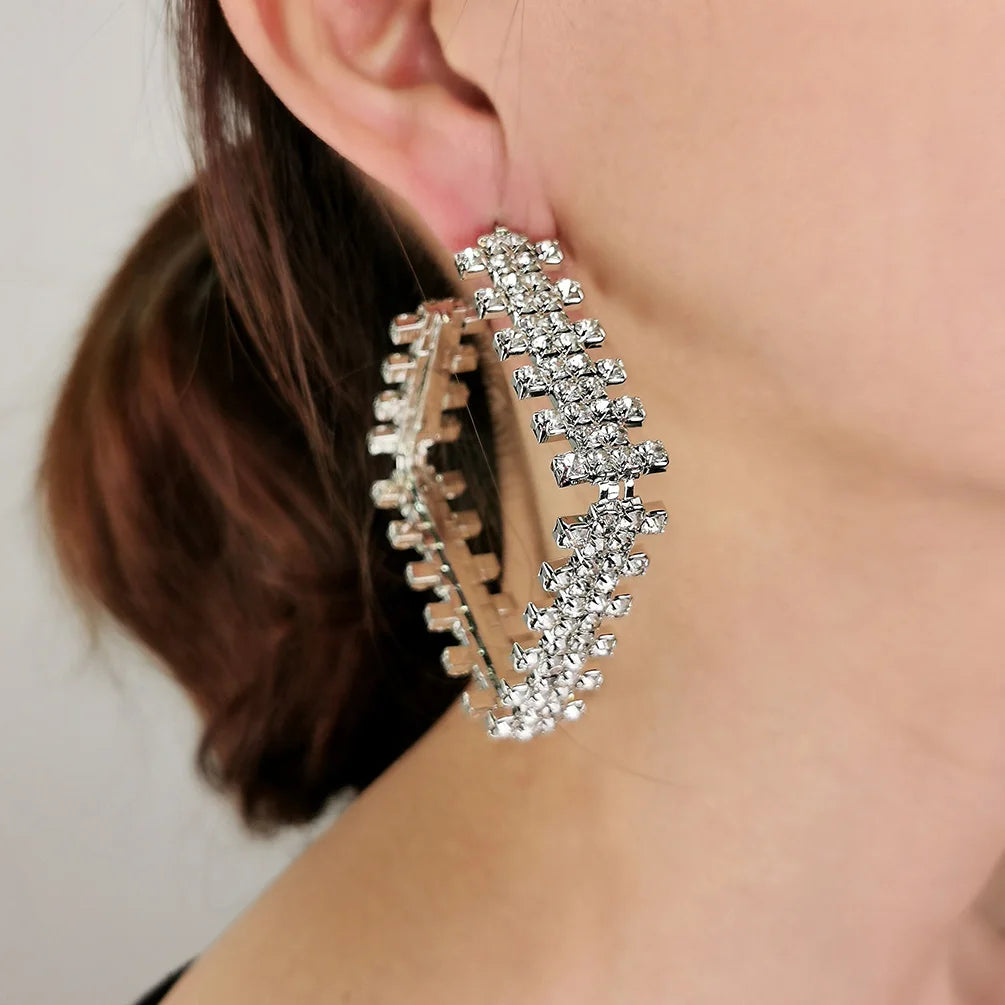 Jenny Crystal Hoops (Square)