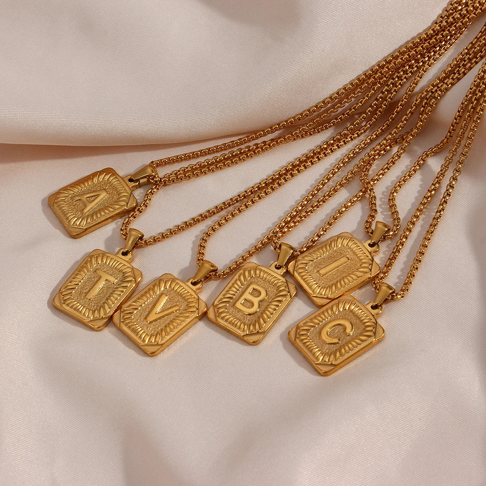 Squared Initials Necklace