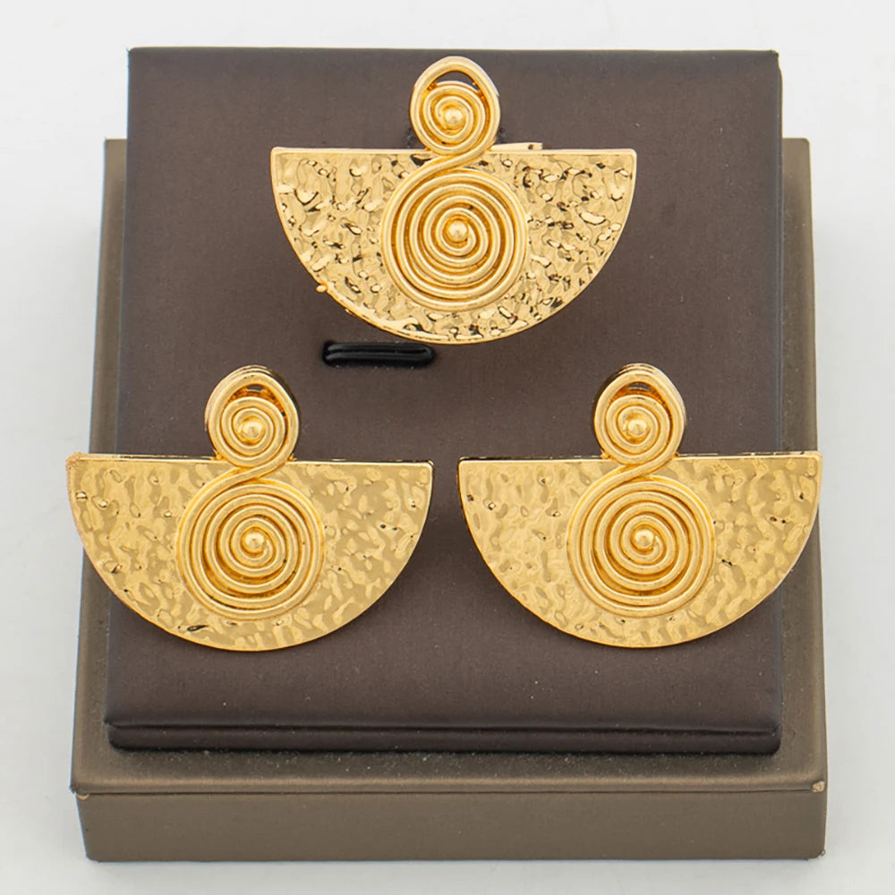 Makuu Swirl Earrings & Ring