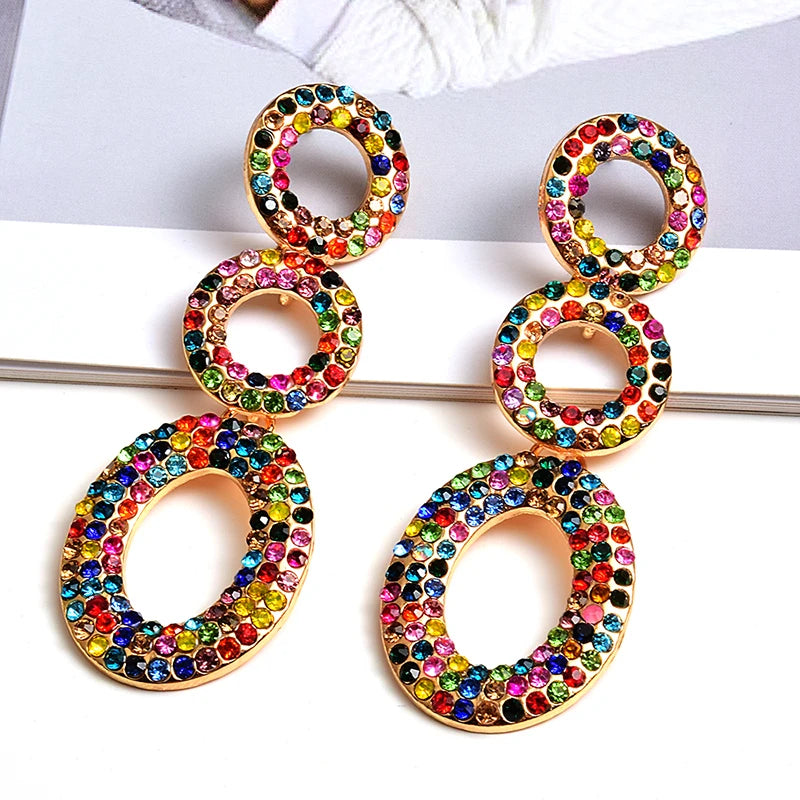 Circle Crystal Earrings