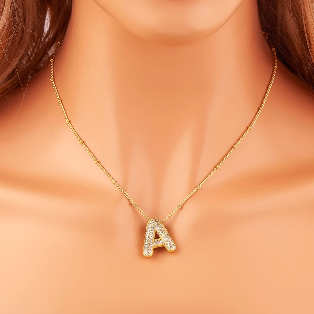 Crystal Initial Necklace