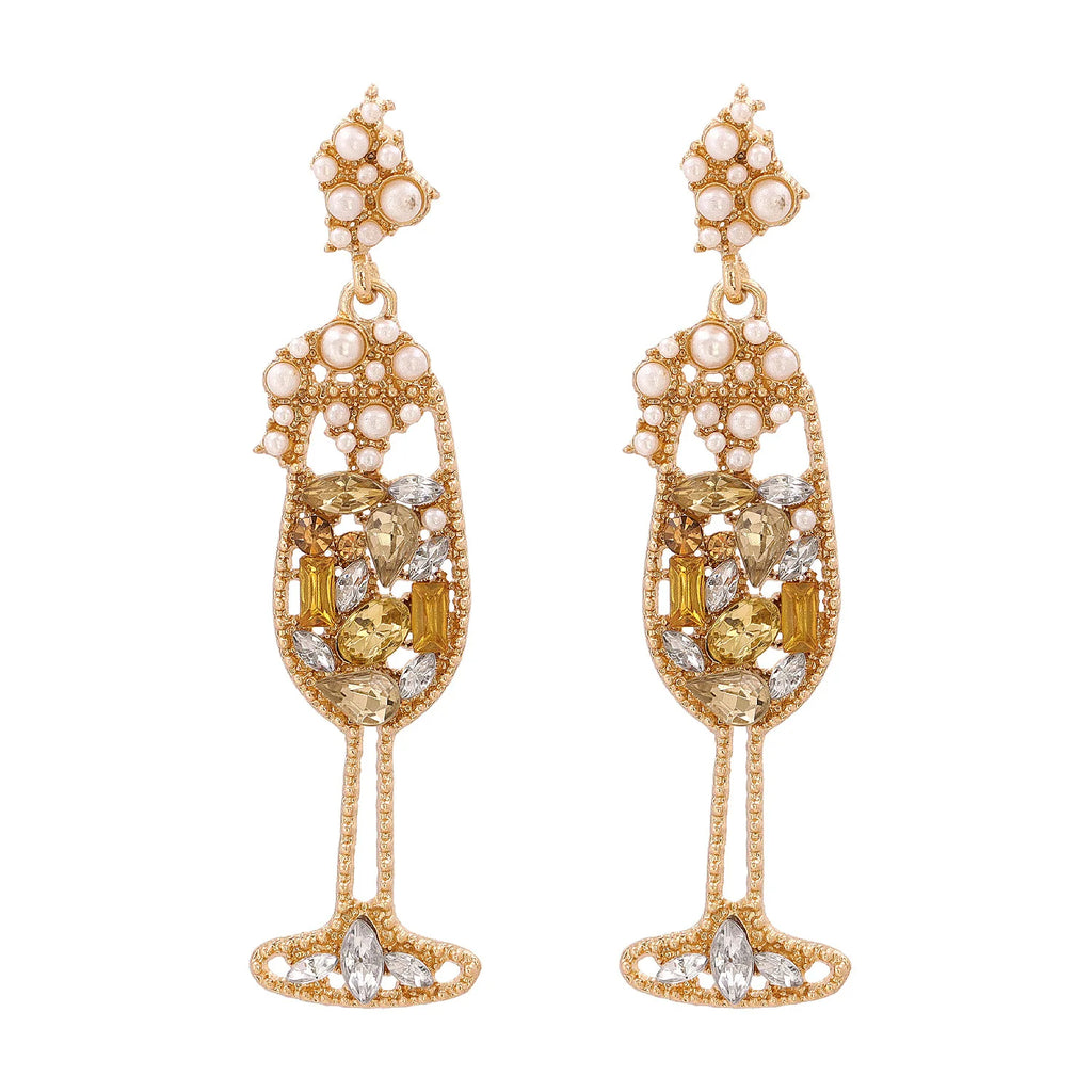 Champagne Pearl Drop Earrings