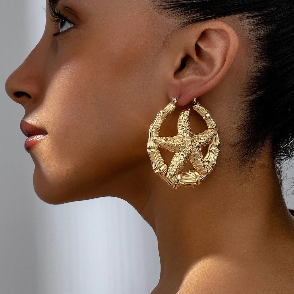 Circle Starfish Hoops