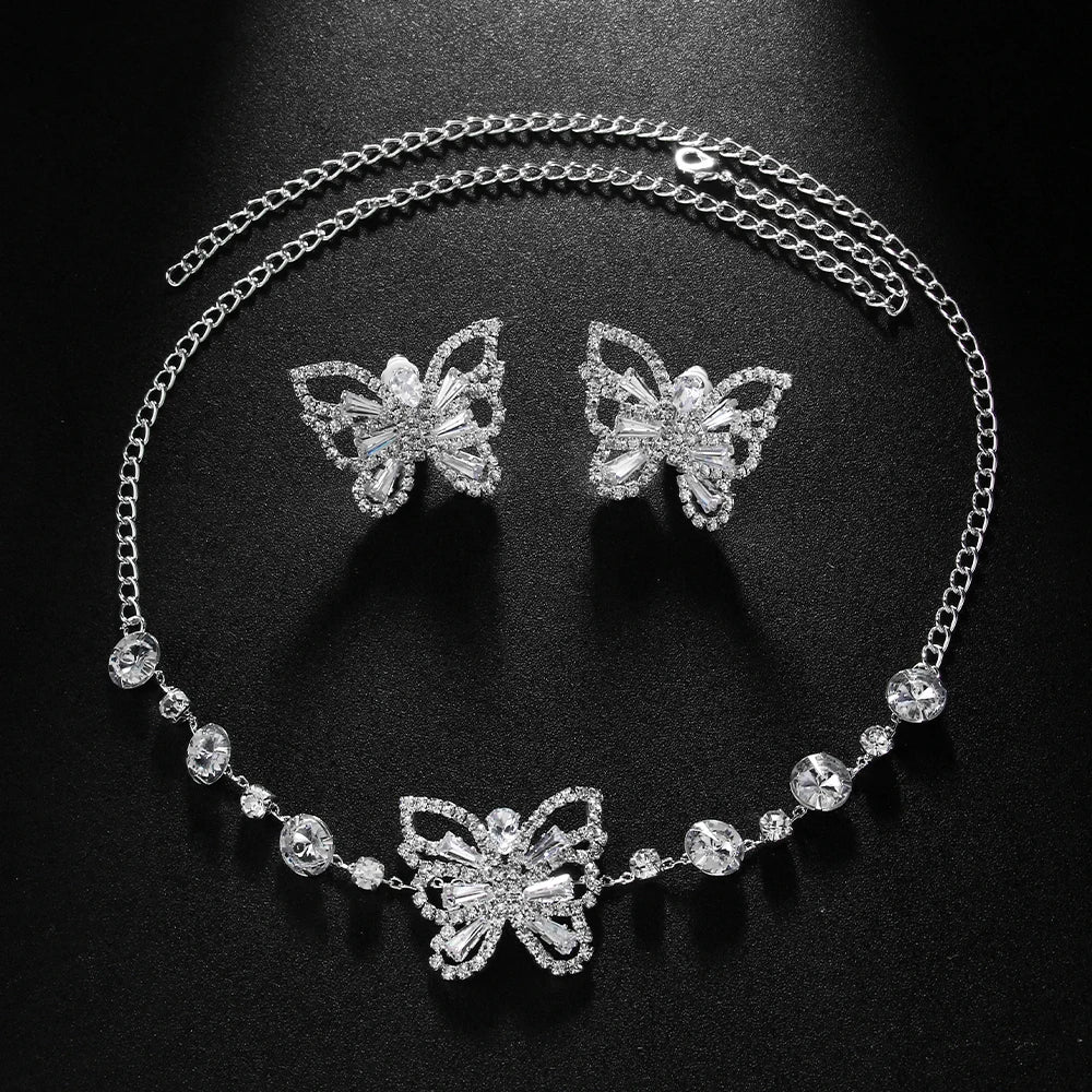 Butterfly Earring Choker Set