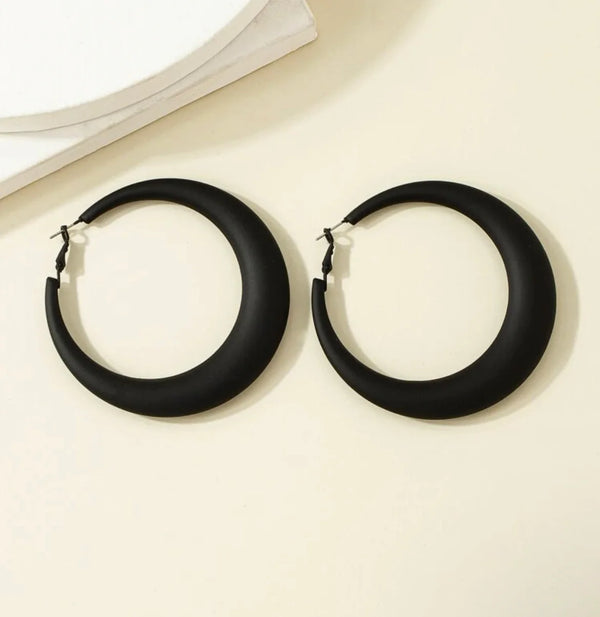 Jet Black Hoops