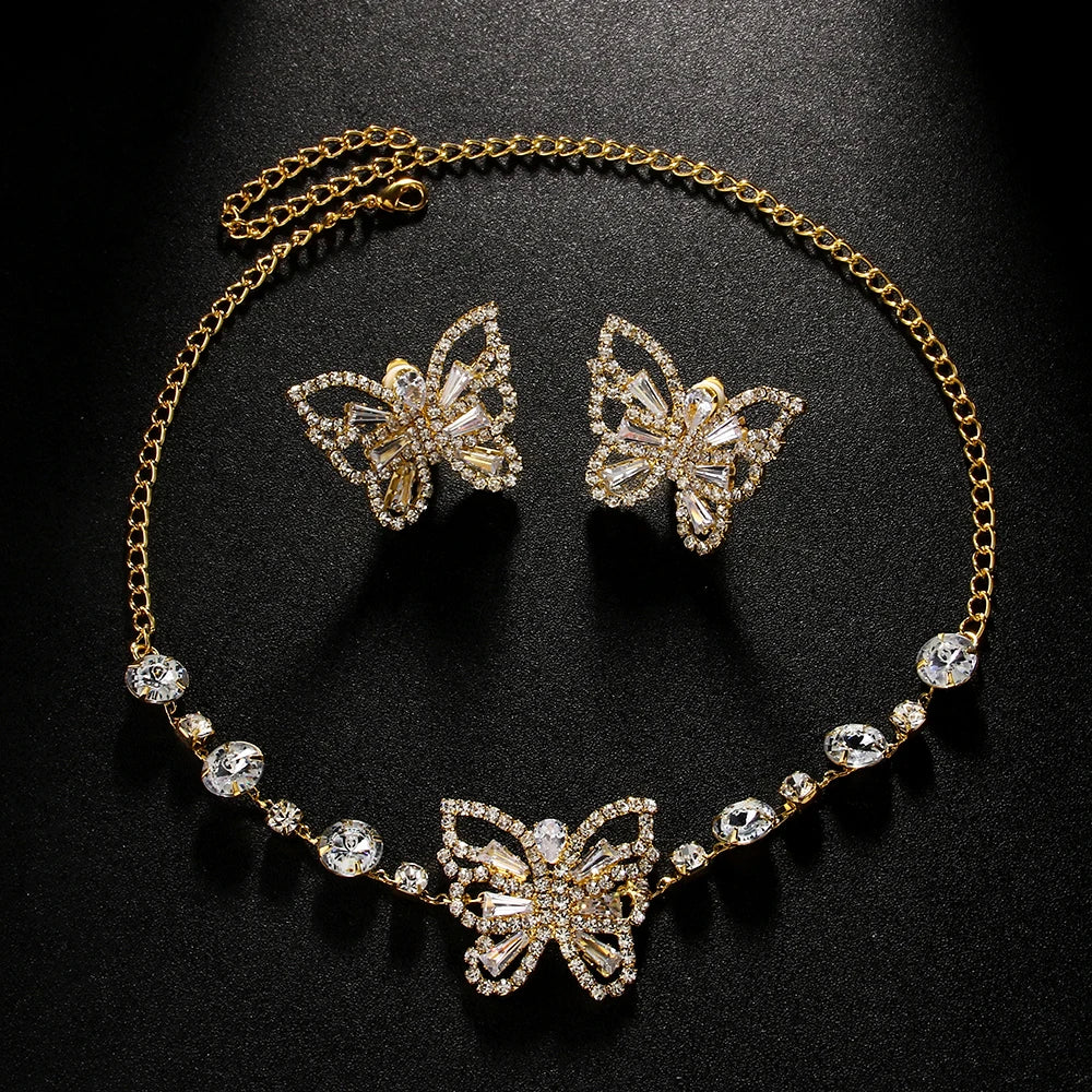 Butterfly Earring Choker Set