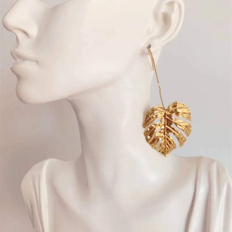 Tropical Leaf Statement Earring