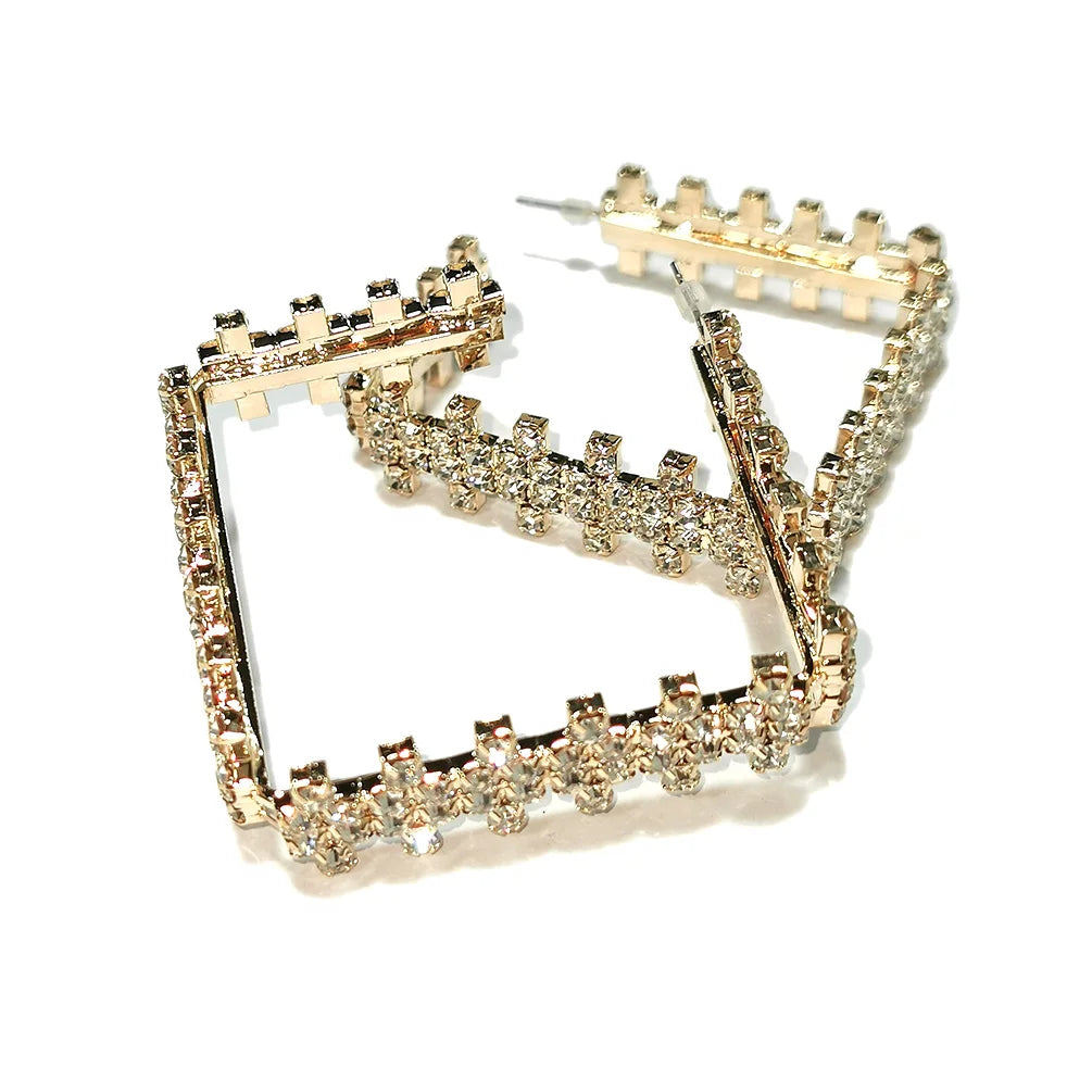 Jenny Crystal Hoops (Square)