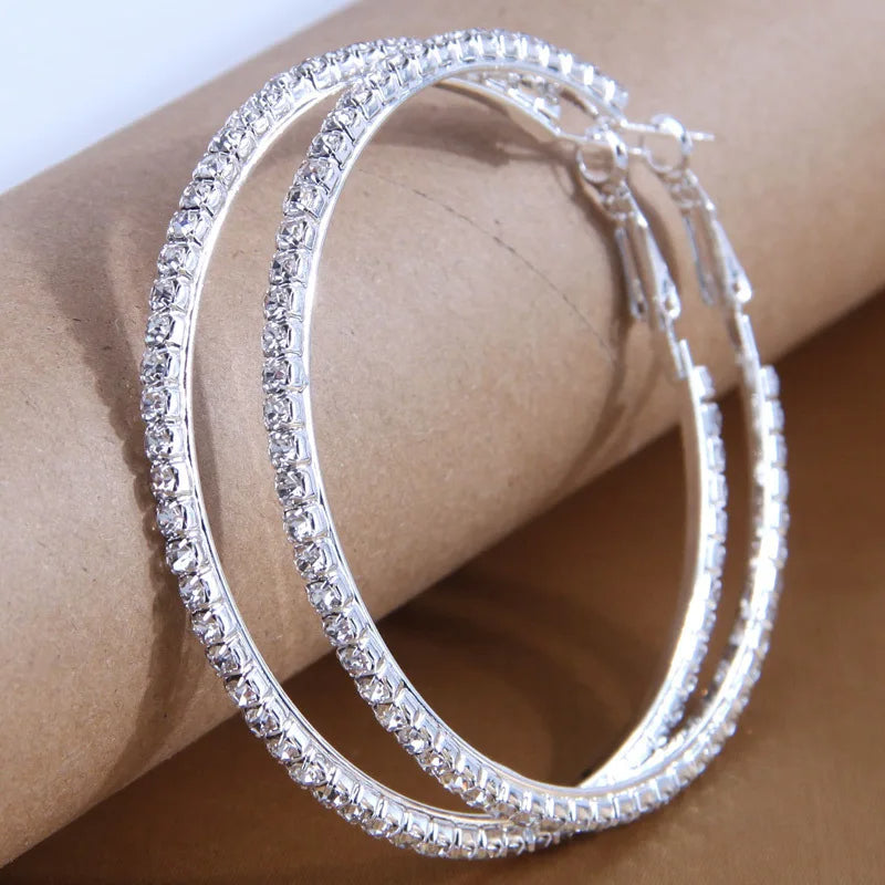 Ruby Crystal Hoops