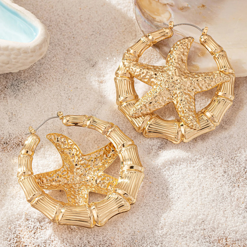 Circle Starfish Hoops