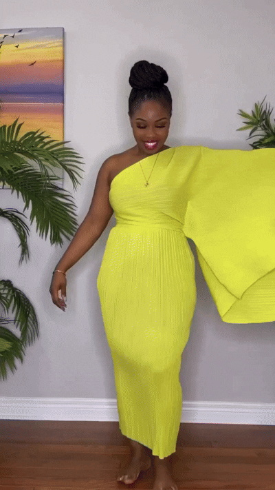 Asymmetrical Pleated Plisse