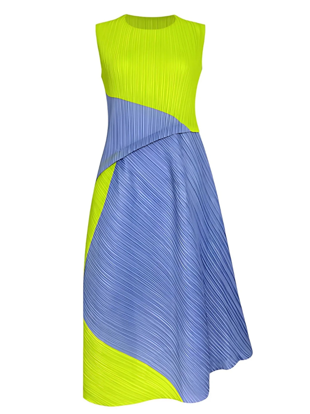Colorblock Pleated Plisse