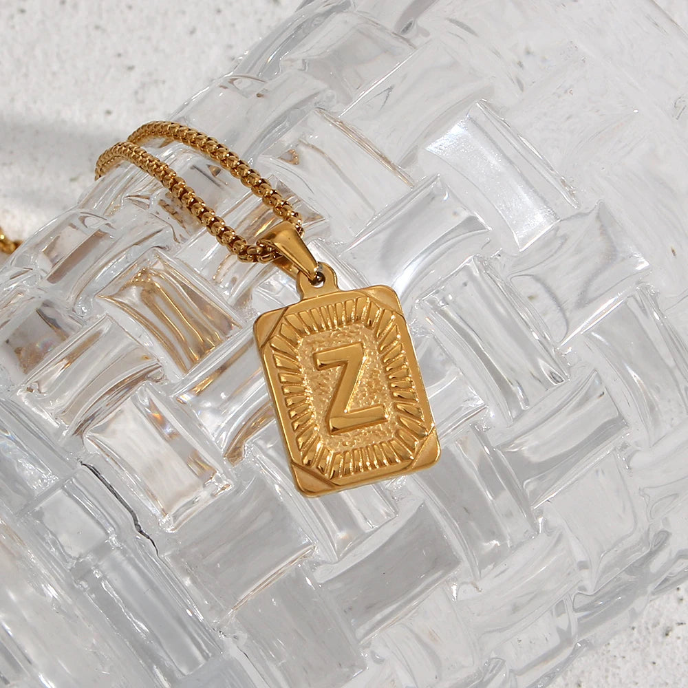 Squared Initials Necklace