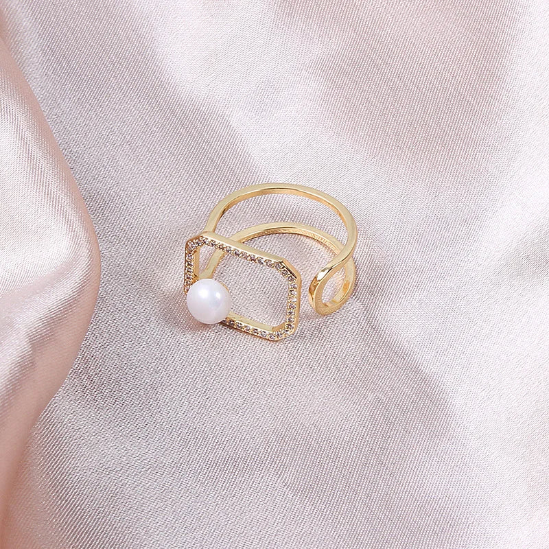 Square Pearl Ring