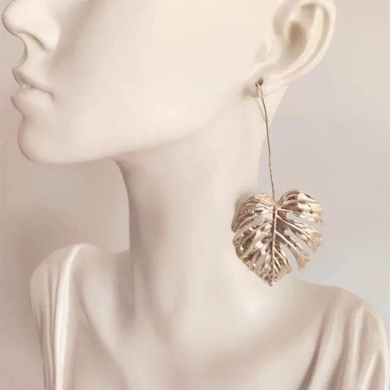 Tropical Leaf Statement Earring