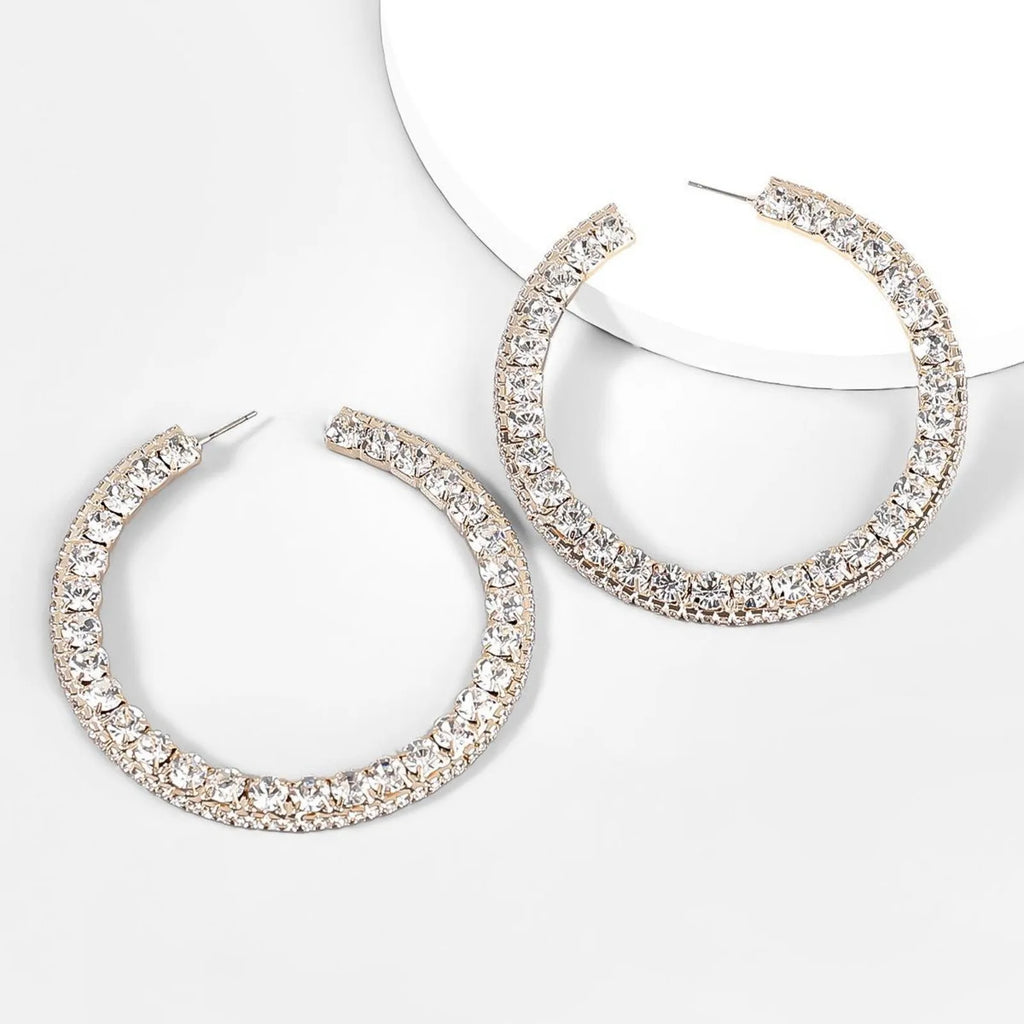 Double Crystal Hoop Earrings