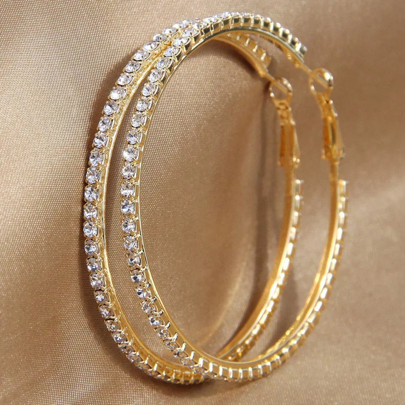 Ruby Crystal Hoops