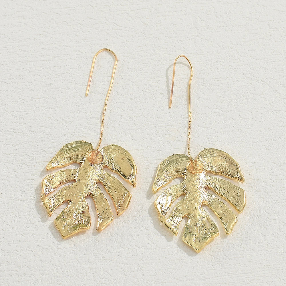 Tropical Leaf Statement Earring