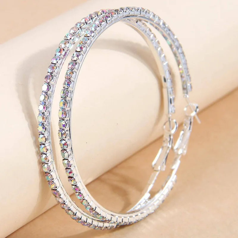 Ruby Crystal Hoops