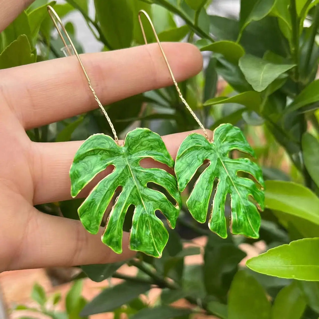 Tropical Leaf Statement Earring