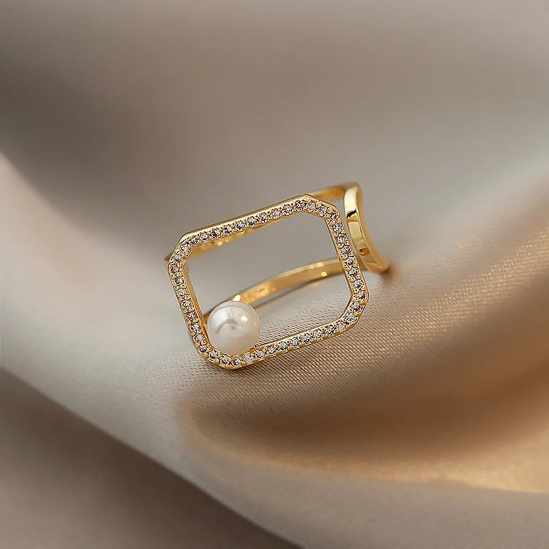 Square Pearl Ring